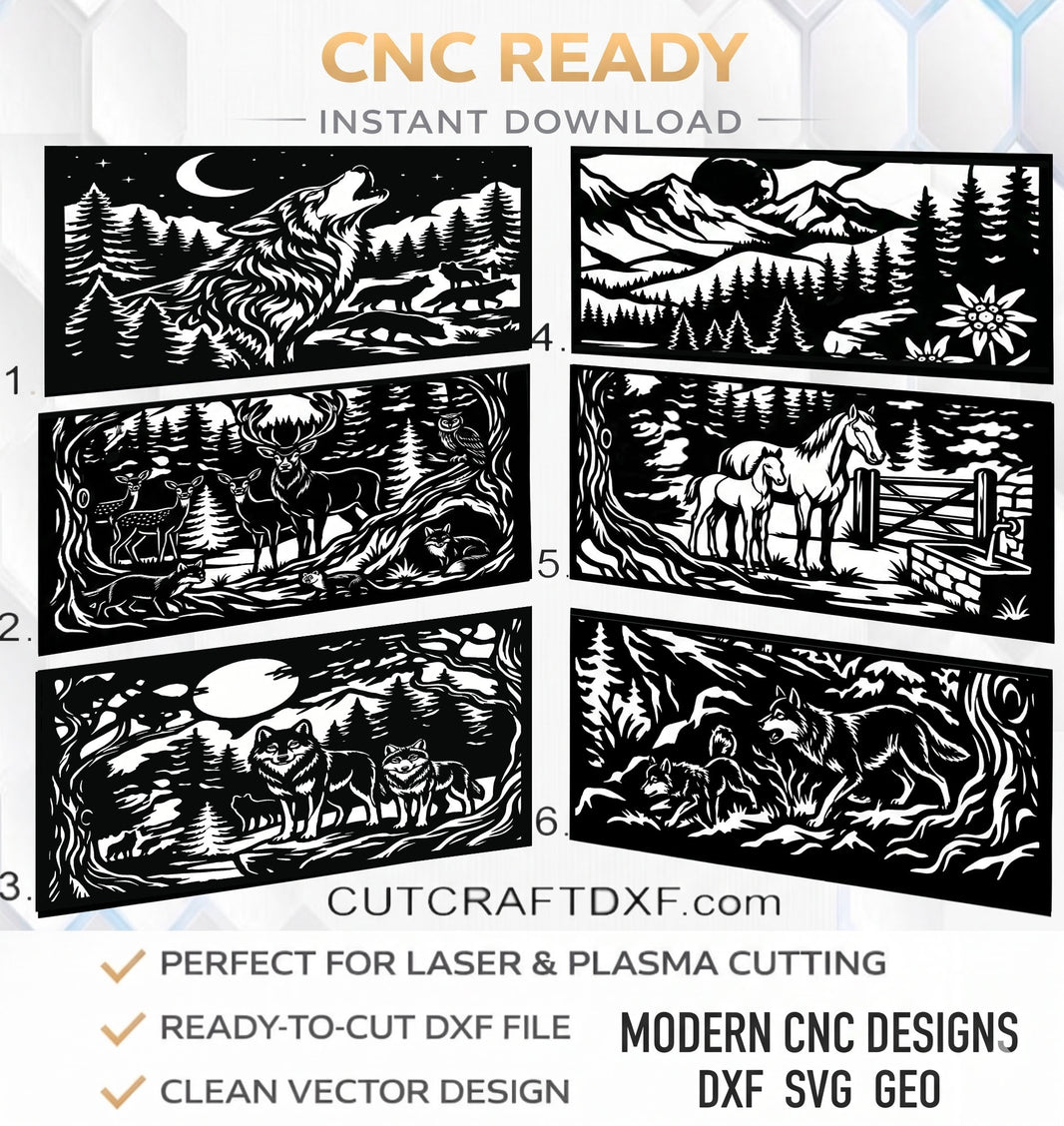 Panels Designs DXF | Modern Garden Fence Patterns – CutCraftDXF