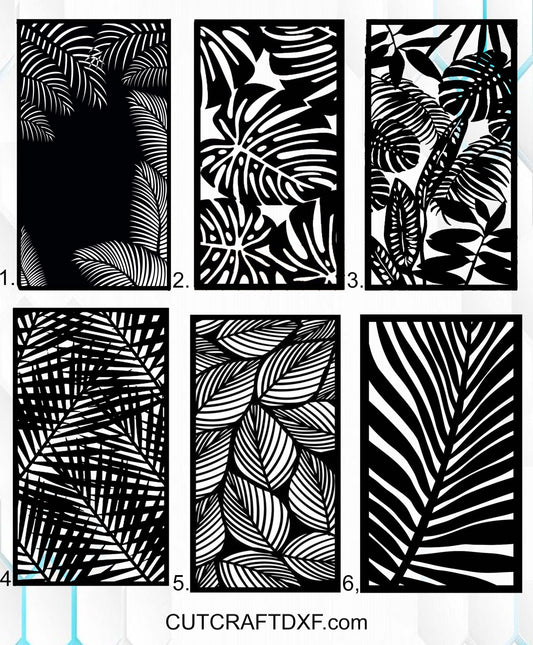 Modern decorative garden panels featuring a stylish monstera palm leaf pattern. High-quality DXF and SVG files ready for laser cutting, plasma cutting, and waterjet CNC fabrication. Perfect for fences, privacy screens, outdoor panels, and contemporary landscaping projects. Production-ready vector files optimized for precise cutting.