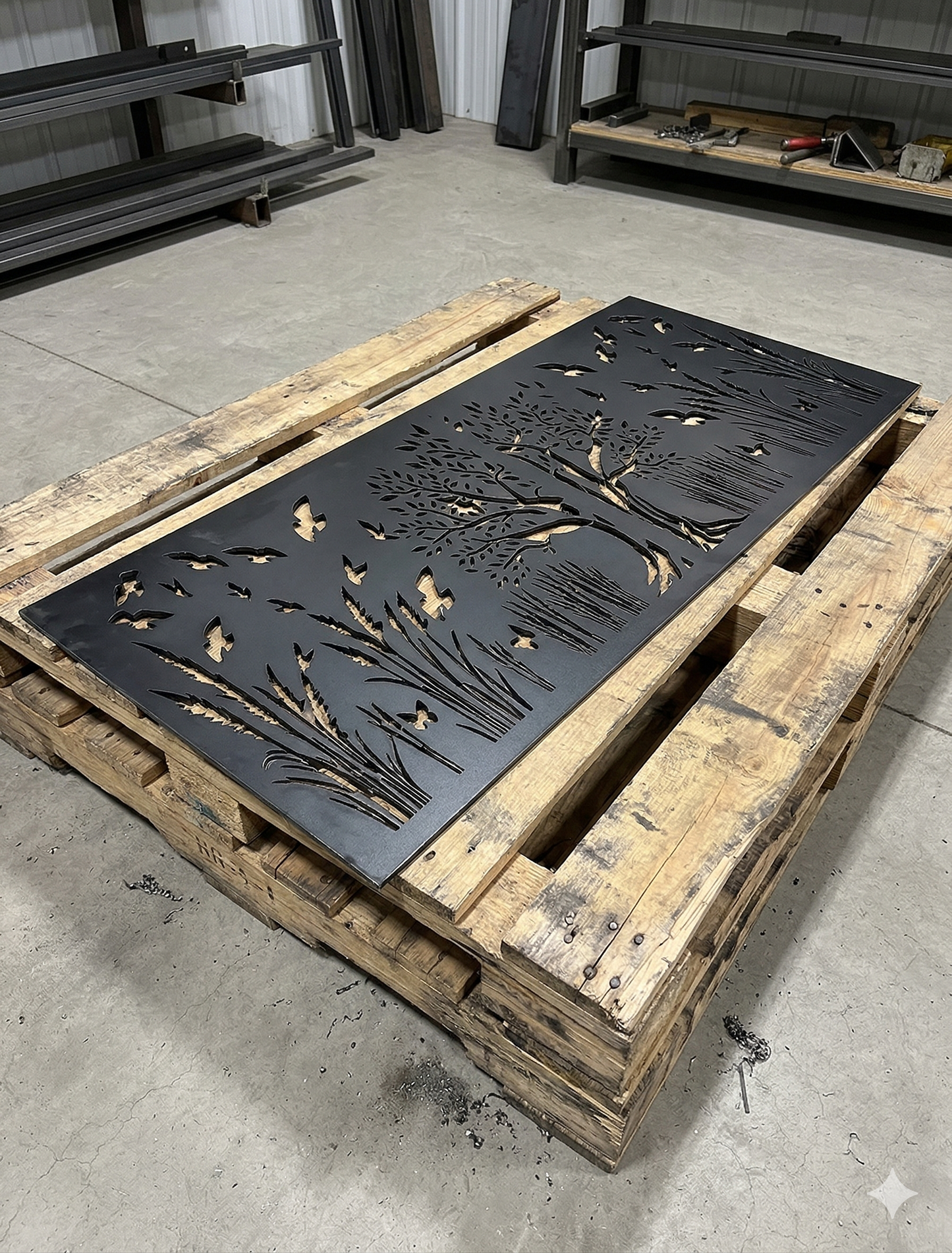 TREE Gate – Deer & Forest Pattern DXF Files for Laser & Plasma Cutting Swing gate
