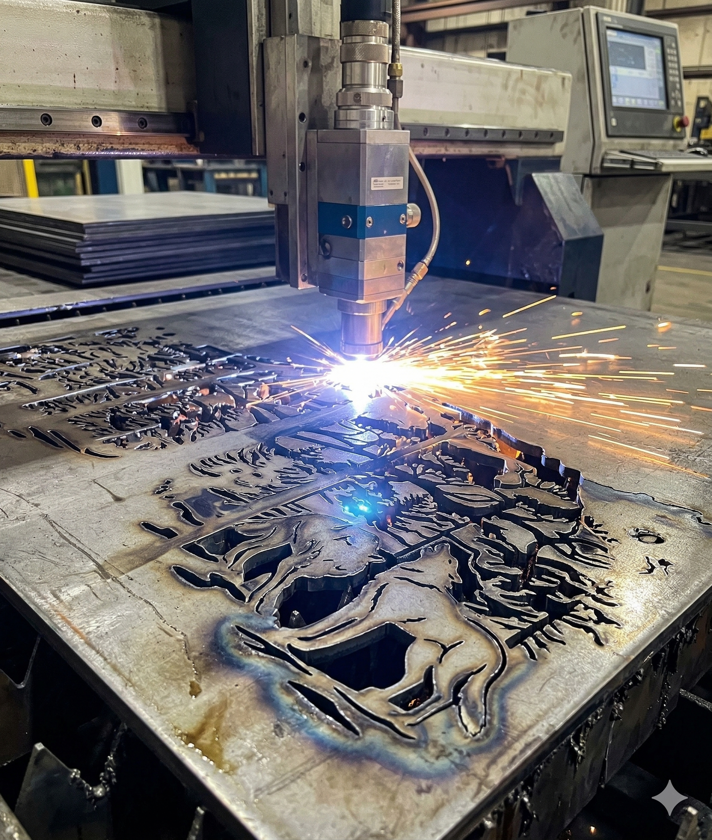 Sliding gate pattern Wolf, butterfly ,dandelion - Laser CNC plasma Cutting panels DXF