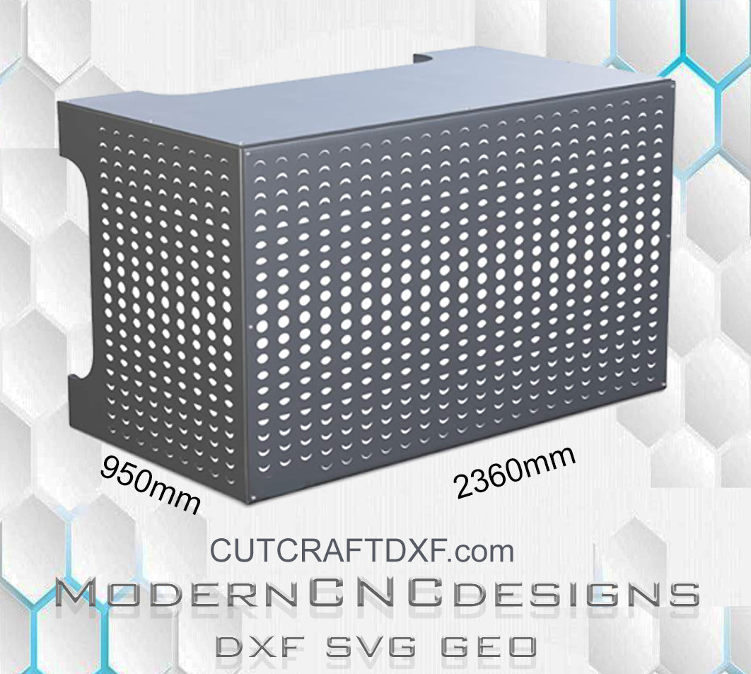 Metal cover for air conditioner or heat pump - DXF - laser - plasma