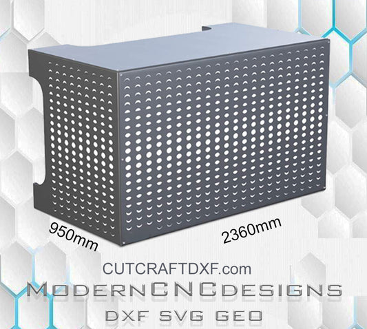 Metal cover for air conditioner or heat pump - DXF - laser - plasma
