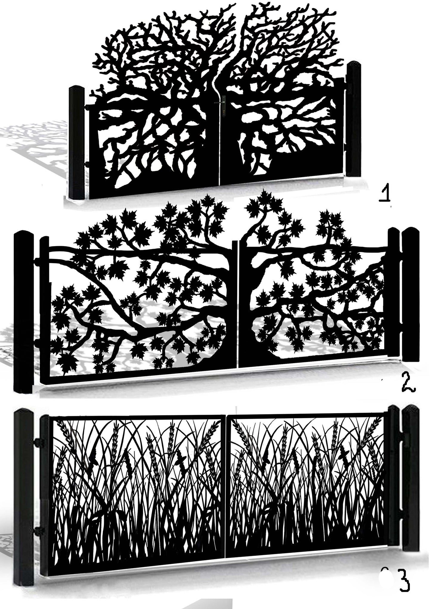 Tree & Oak Gate Pattern DXF – Grass and Nature Design for Park Gates, Garden Fences | Laser, Plasma & Waterjet CNC Files