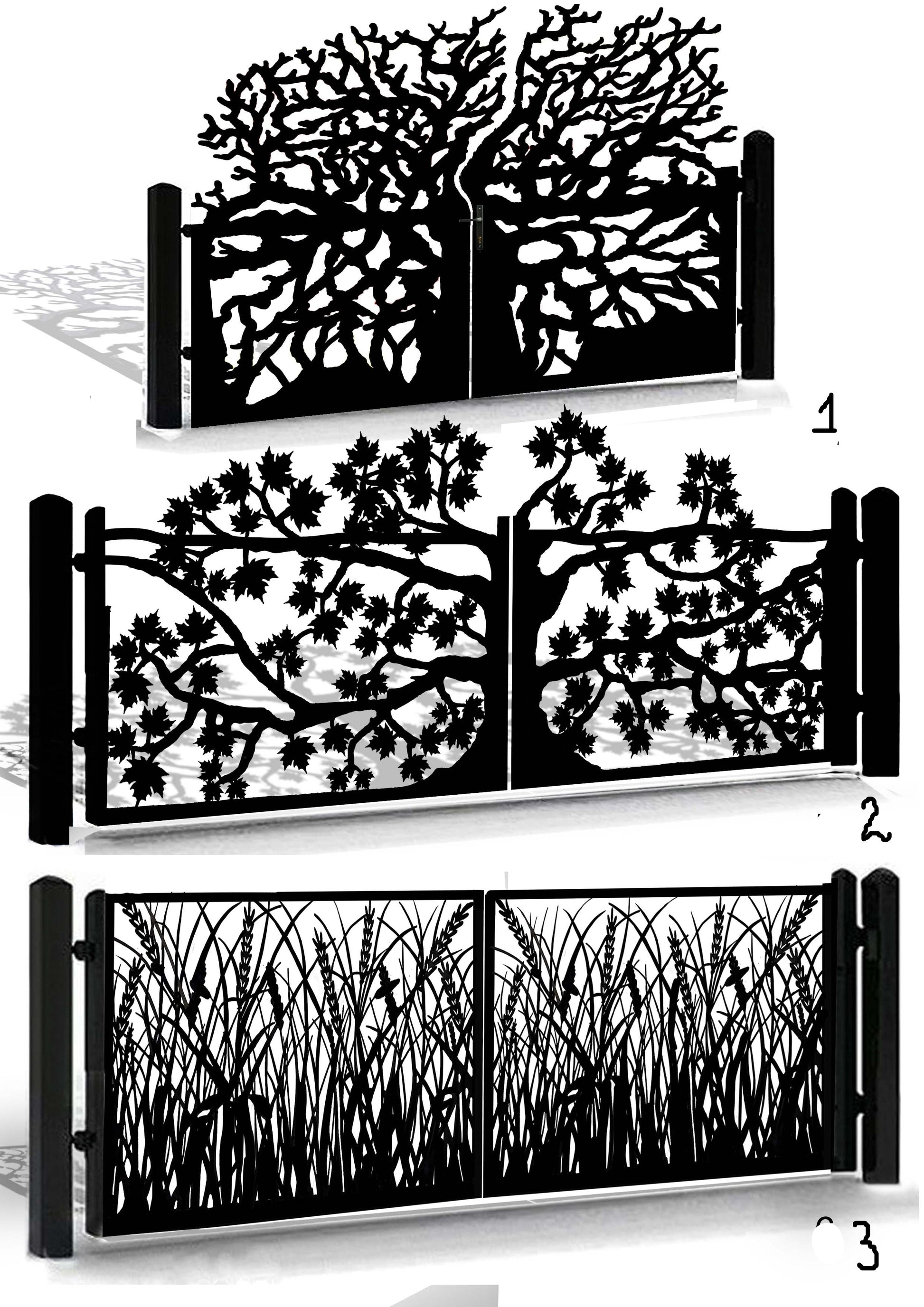 Tree & Oak Gate Pattern DXF – Grass and Nature Design for Park Gates, Garden Fences | Laser, Plasma & Waterjet CNC Files
