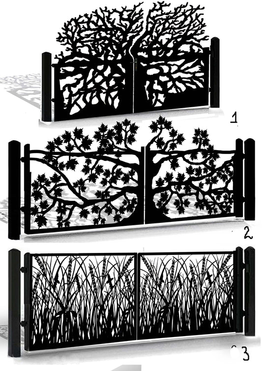 Tree & Oak Gate Pattern DXF – Grass and Nature Design for Park Gates, Garden Fences | Laser, Plasma & Waterjet CNC Files