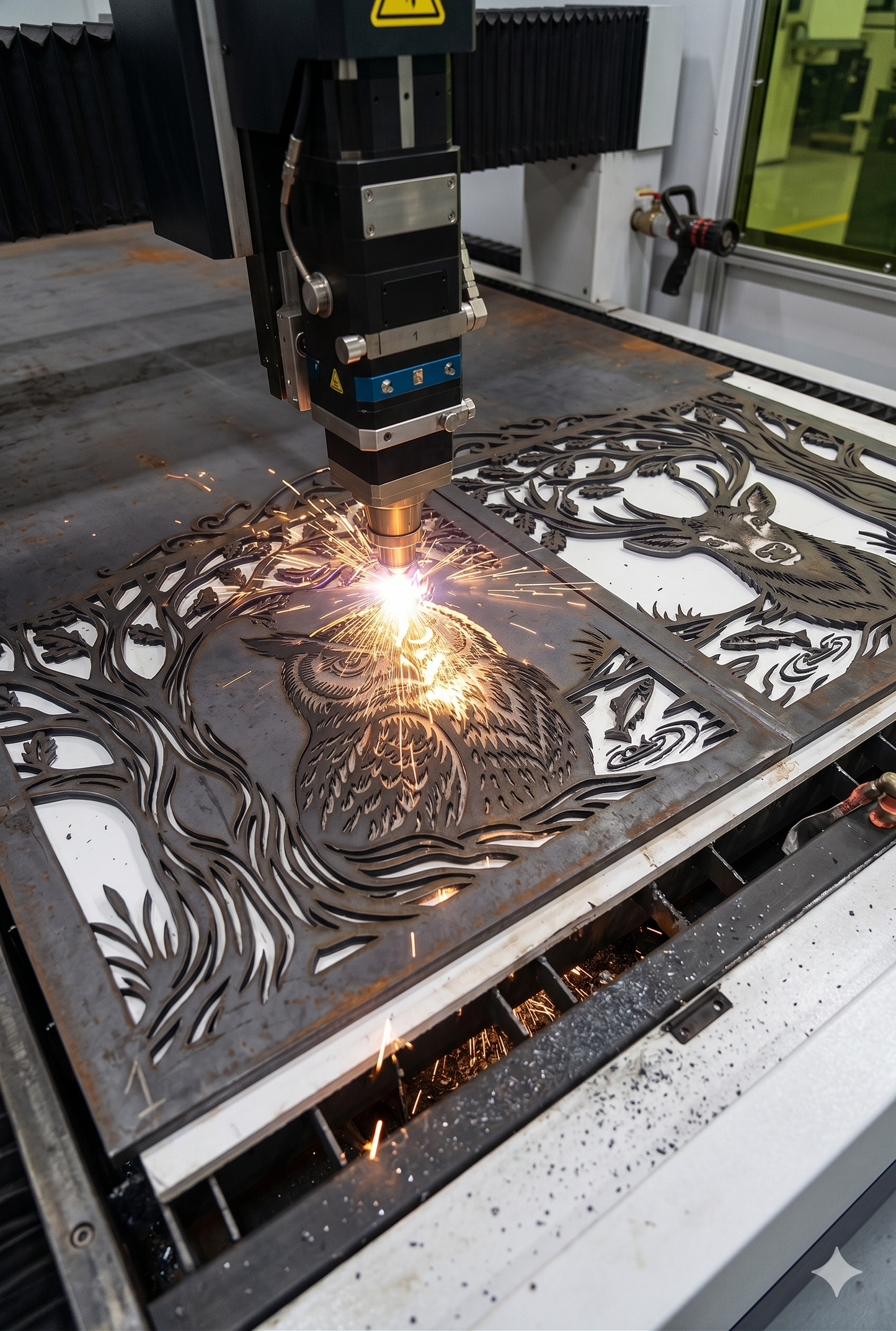 OWL & DEER Wildlife Gate DXF – CNC Laser & Plasma