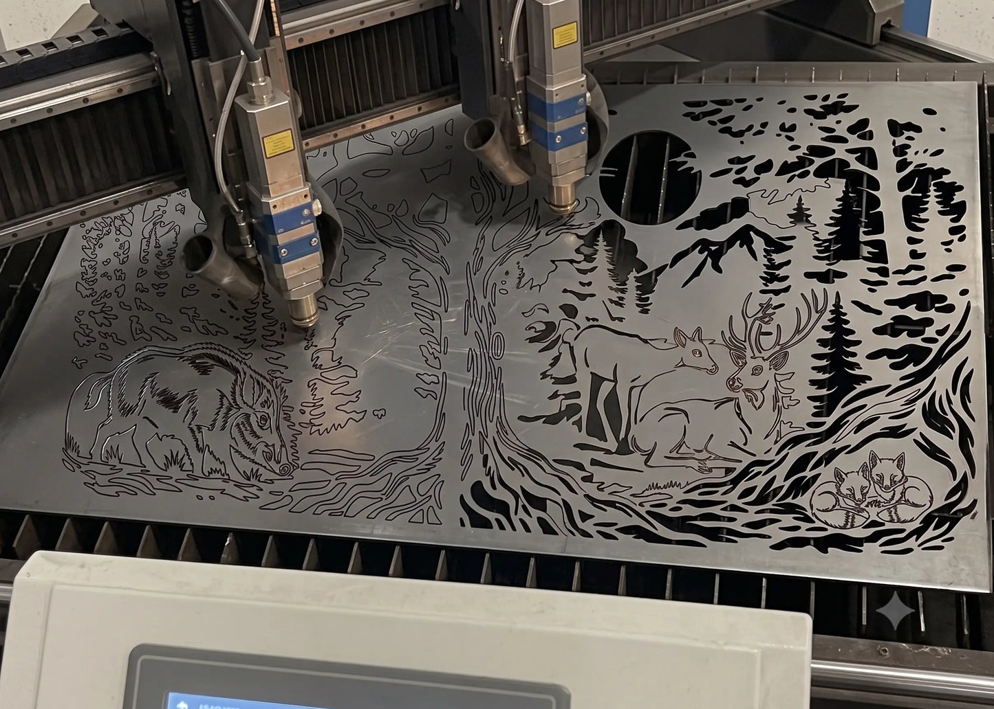 Forest Wildlife Majestic Deer, Boar & Foxes Woodland Landscape |CNC Gate DXF File |Laser Plasma Cut Metal Panel Design
