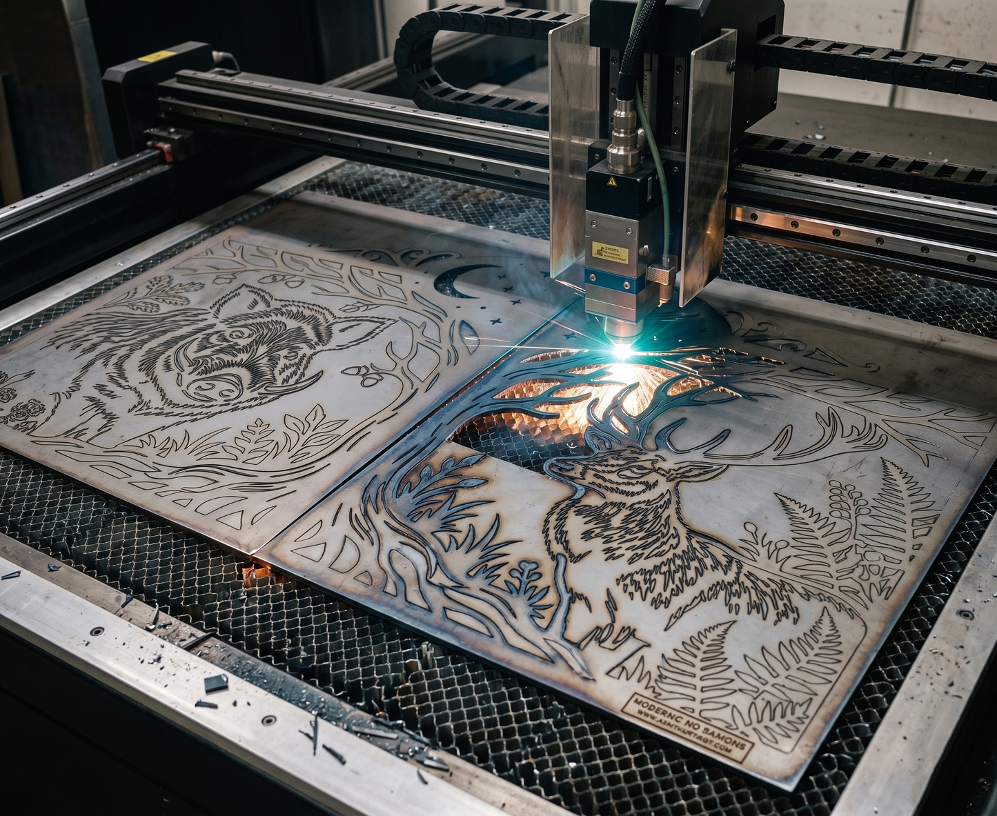 BOAR & DEER Wildlife Gate DXF – CNC Laser & Plasma Cut Project