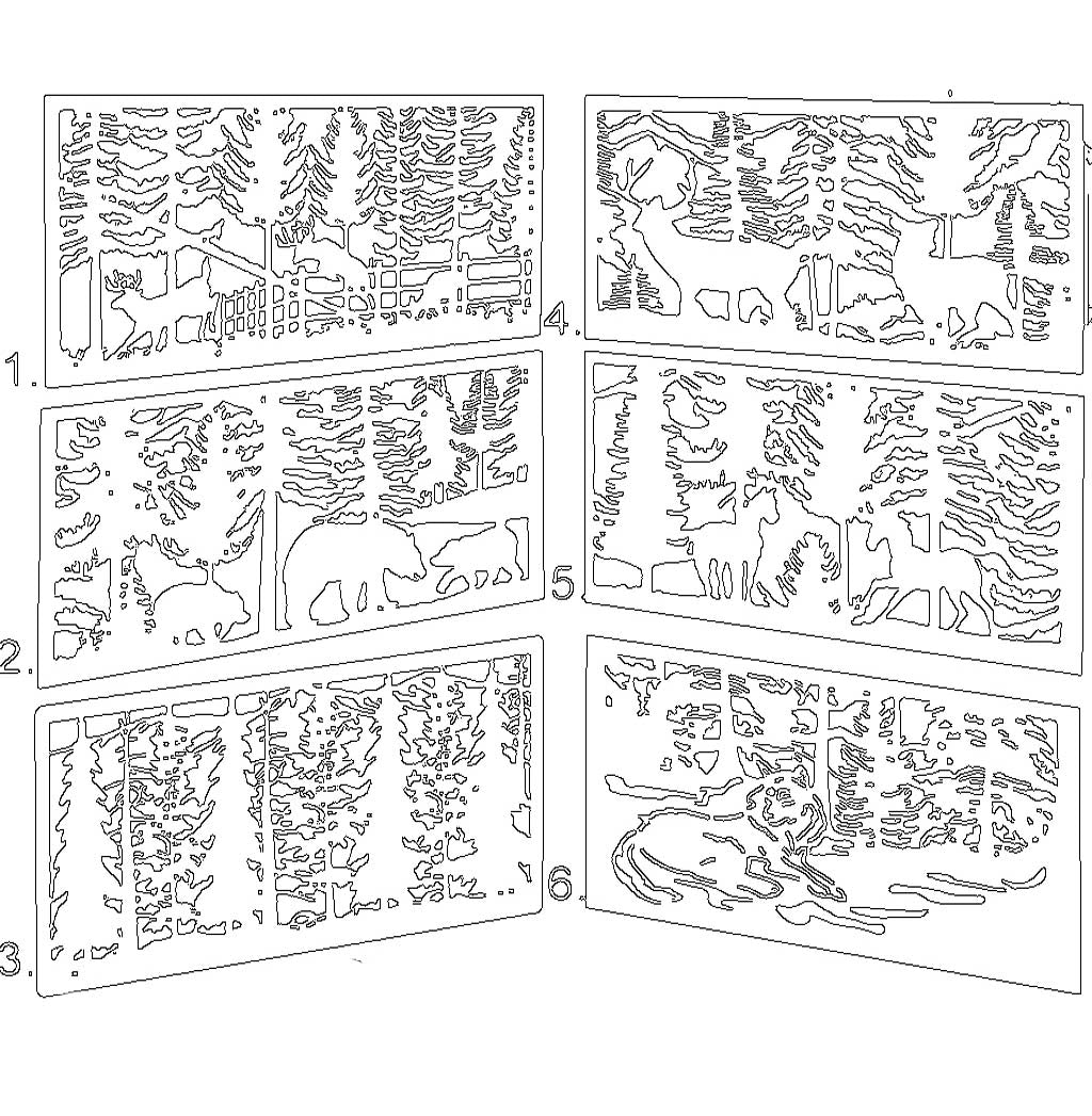 Wolf Deer Forest Gate DXF File | CNC Metal Fence Panel Design | Laser Cut SVG DXF | Plasma & Waterjet Cutting